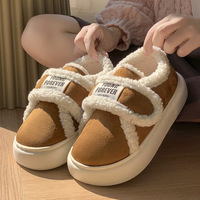 Pantoufles Chaudes en Coton pour Femme et Homme, Chaussures à Plateforme, Semelle Optique Douce en Peluche, Couples, Nik, Sol de la Maison, Talons, Hiver 1